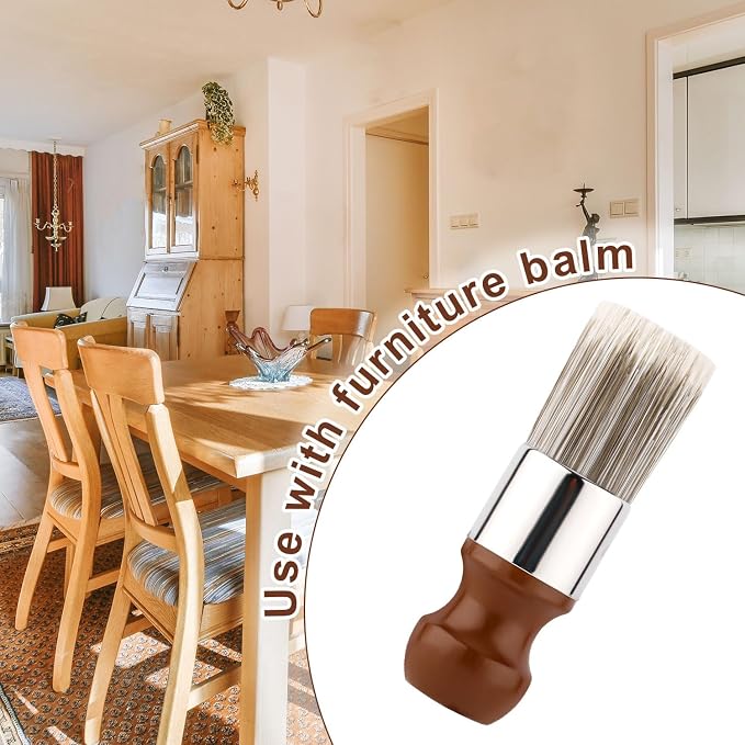 1pcs Salve Brush for Leather Furniture, Soft Nylon Bristles Wood Repair Clean Brush Gentle Polish & Wax Applicator for Leather Care