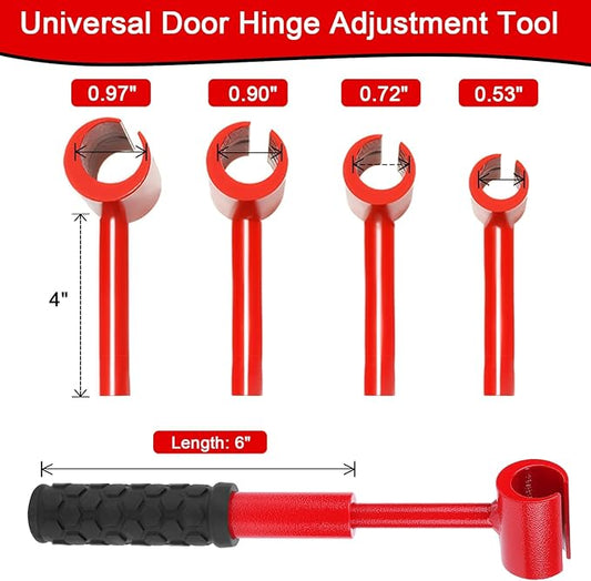 ASIEIT Door Hinge Adjustment Tool, 4 in 1 Hinges Gap Adjusting Wrench, Upgraded 0.55-0.98 Inch, Heavy-duty Door Hinge Adjustment Tool for Standard Round Bolts, Residential and Commercial Use