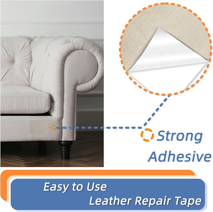 8x47 Inch Leather Repair Tape,Self Adhesive Leather Patches for Furniture,Vinyl Repair Kit for Couches,Bed,Car Seats,Chair (Wine Red)