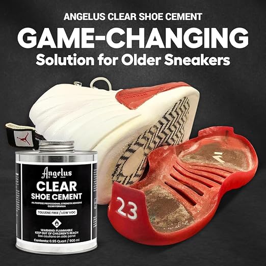 Angelus Shoe Glue 32oz - Industrial Strength Clear Sole Adhesive for Sneakers, Boots, & More, 1 Quart