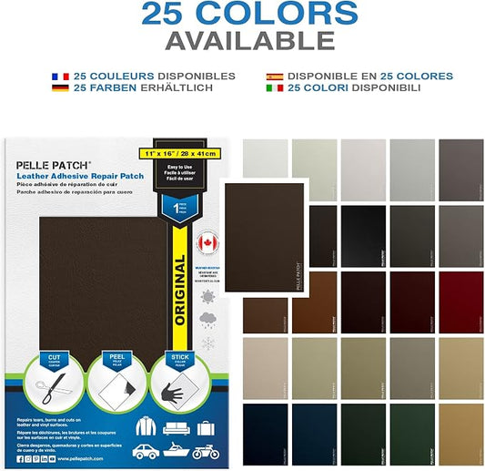 Brown Leather Couch Repair Kit - 25 Colors Available - Original 11x16 - Brown