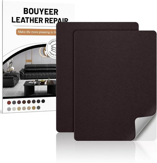 Leather Repair Patch Tape Kit,Self Adhesive Leather Repair for Sofa，Car Seat,Office Chair,Furniture,Jacket,Waterproof Strong Adhesive Vinyl Repair Kit. 8 in x 11 in,Coffee