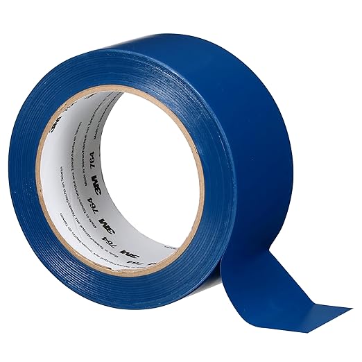 3M Vinyl Tape 764, General Purpose, 2 in x 36 yd, Blue, 1 Roll, Light Traffic Floor Marking, Social Distancing, Color Coding, Safety, Bundling