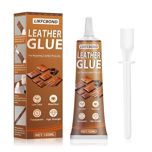 Leather Glue Permanent 120ml, High Strength Leather Adhesive Clear, Flexible Fast Drying Repair Leather Glue for Jackets, Handbags, Sofas, Furniture, Shoes, Purses, Car Seats(4.05floz)
