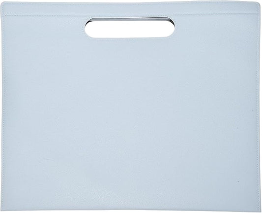 PATIKIL 2Pcs Leather Folder, 13.3x12.6 Magnetic Leather Document Holder File Folder PU Pouch Bag Portfolio File Organizer Handbag Personal Envelope Waterproof for Traveling, Blue