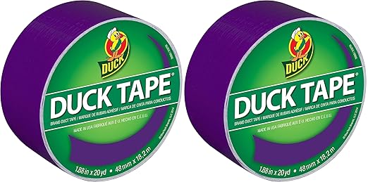 Duck 283138 Tape, Purple Duchess, 1.88 inches x 20 Yards, Single Roll- Pack of 2