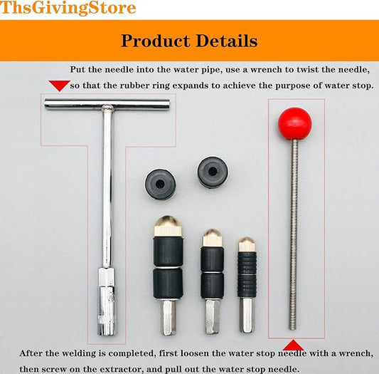 Universal Hot-Melt Water Stop Pin, Copper Pipe Water Stopper Tool Water Stop Needle for Plugging Water Repair Plumbing (1 Set)