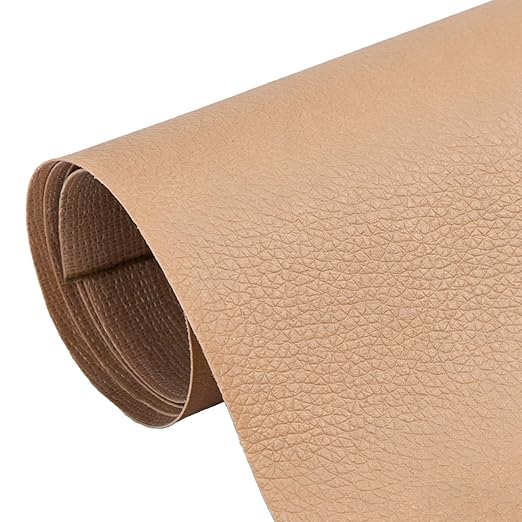 Leather Repair Patch Tape, 19.7 x 53.9 Inch, Self-Adhesive Leather Repair Patch for Furniture, Sofa Seating, Car Seats, Handbag, Waterproof & Durable (Khaki)