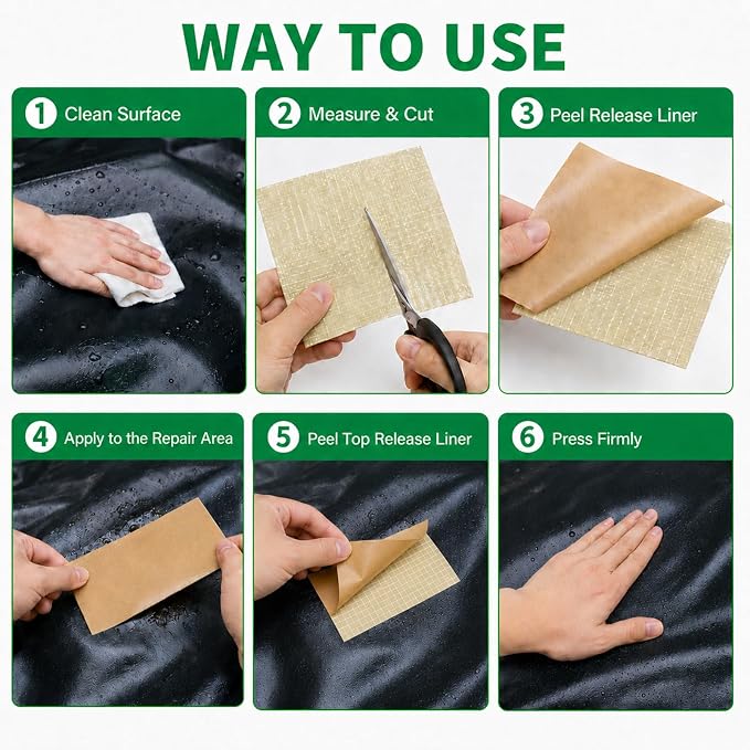 3 Inch x 50 Fft Waterproof Pond Liner Repair Tape: Outdoor Aquarium Seam Patch Kit, Adhesive Tape for EPDM Liners (Yellow)