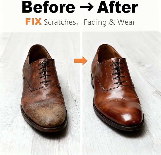 Medium Brown Leather Repair Kit, Medium Brown Leather Recoloring Balm, Leather Dye - Restore & Renew Scratch, Faded and Aged Leather & Vinyl Couches, Boots, Car Seats or Leather Furniture