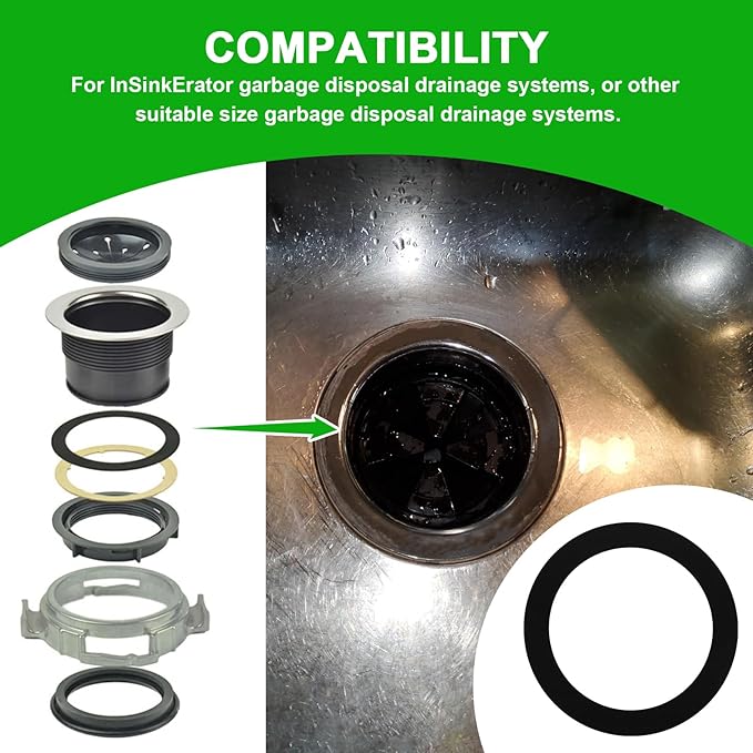 Garbage Disposal Silica Gel Sink Seal Accessory 80032, FLG-Seal Putty-Free, Sink Flange Gasket, for Kitchen Sink Drain(1 Pcs)
