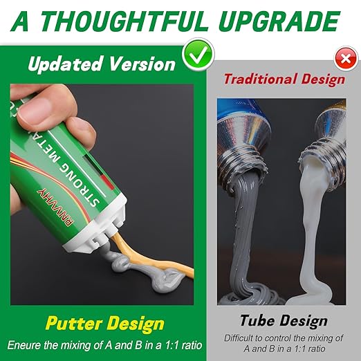Heavy Duty Metal Glue, Waterproof Epoxy Casting Adhesive, Strongest Welding and Liquid Fillers for Metals Steel Iron Aluminum Plastics Ceramics Cement (Metal Glue 1 Pack)