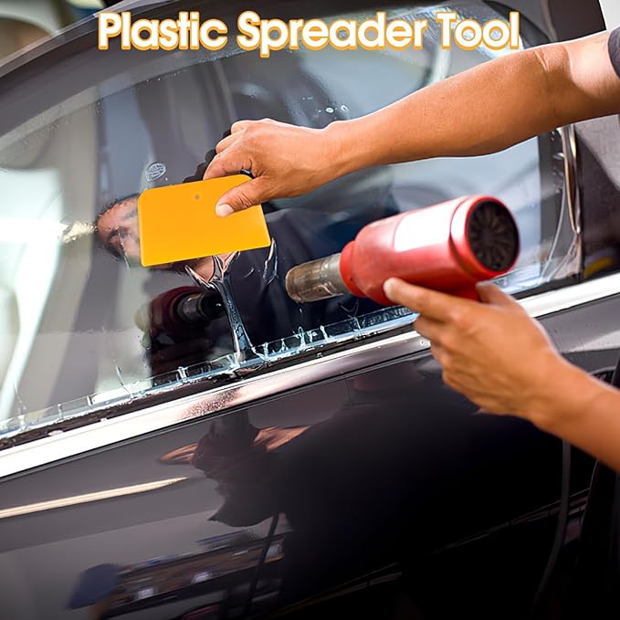 PEASUG Body Filler Spreader, 9 Pack Reusable Plastic Spreader Tool for Automotive Body Applying Fillers, Putties, Glazes, Caulks - Autobody Paint Repairs, 3 Each 4", 5" and 6"