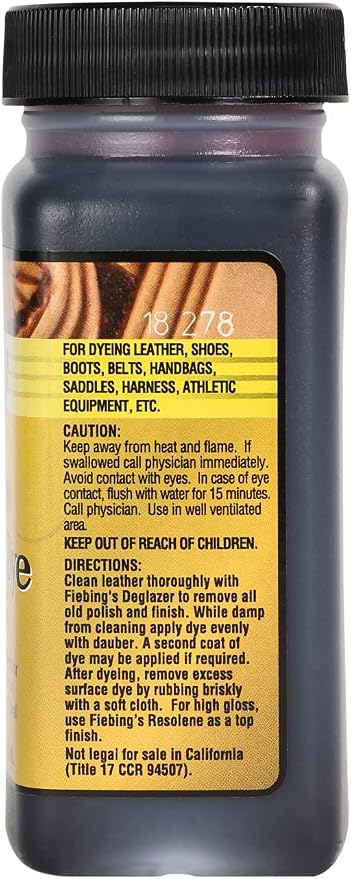 Fiebing's Leather Dye (4 Fl Oz, Mahogany) - Alcohol-Based, Penetrating, Permanent Dye for Shoes, Boots, Belts, Bags, Furniture - Includes Wool Dauber Applicator - Recolor & Restore Leathercraft