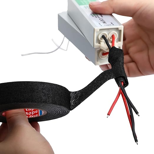 Outus Wire Harness Cloth Electrical Tape Wire Loom Harness Automotive Heat Proof Cloth Tape for Automotive Electrical Wrap Protection Insulation Cable Fixed(20 Roll,3/4 Inch X 49.2 ft)