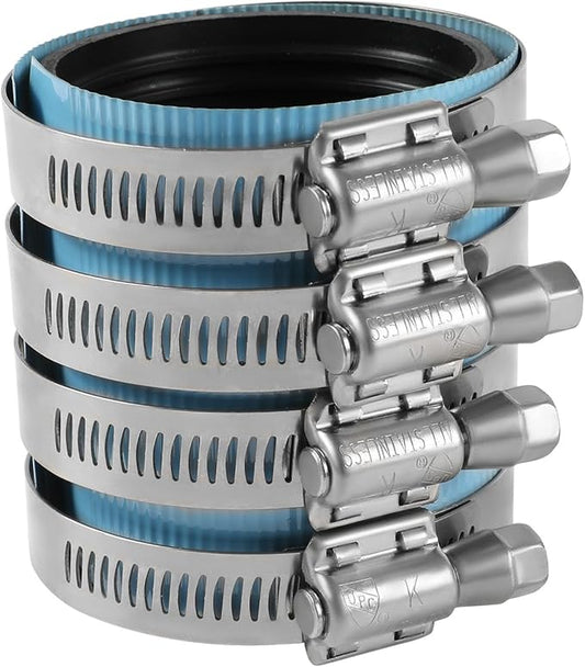 EFIELD 8" No-Hub Coupling Heavy Duty Colored Shield, Blue