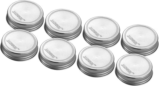 Jarware Stainless Steel Mason Jar Lids, Set of 8 Regular Mouth Lids for Mason Jars