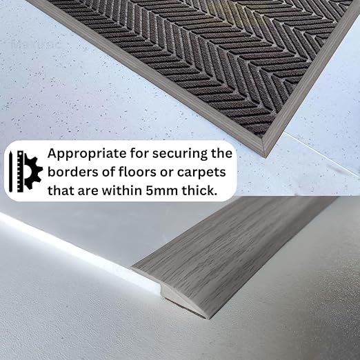 Maxiroc Floor Transition Strip Self Adhesive Carpet Wood Tile Vinyl Flooring Laminate Transition Cover Edge Trim Gap Doorway Threshold for Uneven Floors Heights Within 5 mm (40 inches, Gray Forest)