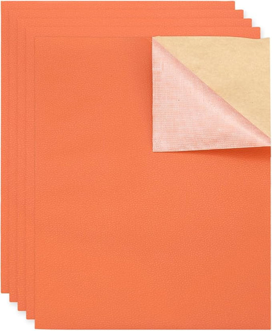 MECCANIXITY 3 Pcs Leather Repair Patch 10"x12" Self-Adhesive Leather Vinyl Repair Tape Kit for Furniture Couches Sofa Chair Car Boat Seats Jackets, Orange