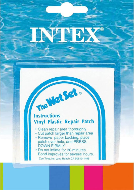 INTEX Wet Set Adhesive Vinyl Plastic Swimming Pool Tube Repair Patch 18 Pack Kit