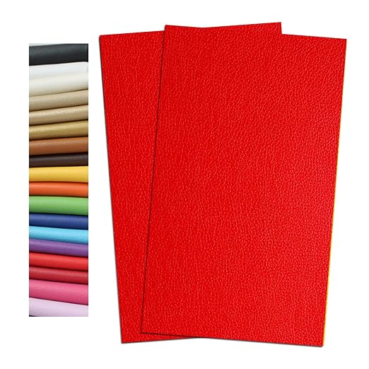 Sofa Repair Self Adhesive Leather Tape Patch Strong Adhesive Car Seat Furniture Repair Patches High Low Temperature Wear Waterproof Resistant (5.9 x 9.8 inch/2pcs, Red)
