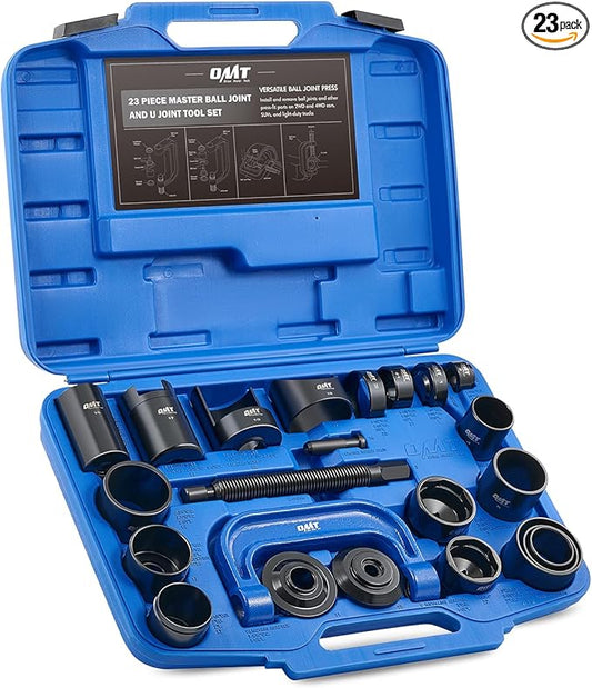 Orion Motor Tech Master Ball Joint Press Kit, 23pc Ball Joint Press & U Joint Removal Kit with Sockets and Universal Adapters, Heavy Duty Ball Joint Tool Set
