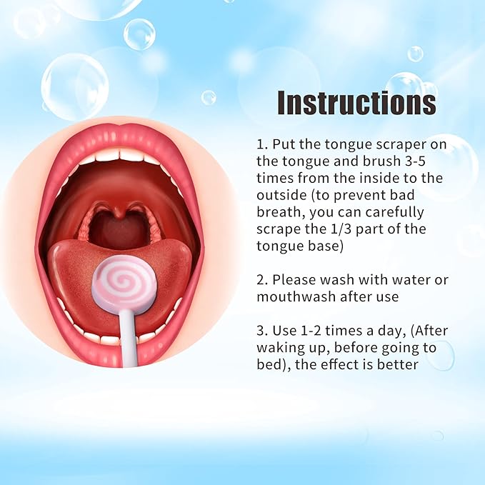 Y-Kelin Kids Tongue Scraper for Ages 2-8, 100% BPA-Free Silicone Cleaner – Cute Lollipop with Easy-to-Grasp Handles and Smiley Covers, Helps Freshen Bad Breath, Pack of 2