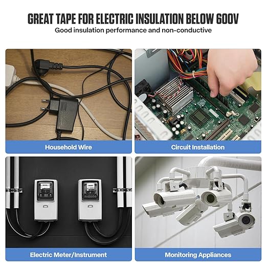 Electrical Tape Vinyl Black - 3/4 IN 65 FT Professional Flame Retardant Waterproof PVC Electrical Insulation Tape For All Weather Under 600V Home Outdoor Multipurpose Electric Insulating Wire Wrapping