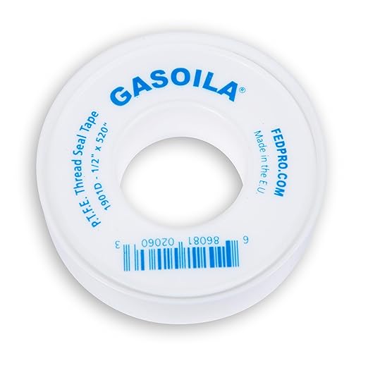 Gasoila PTFE Thread Seal Tape – Professional-Grade, 1/2 Inch x 520 Inch, Low-Density Thread Tape for Plumbing and Water Pipes – Leak-Proof Seal, Non-Toxic