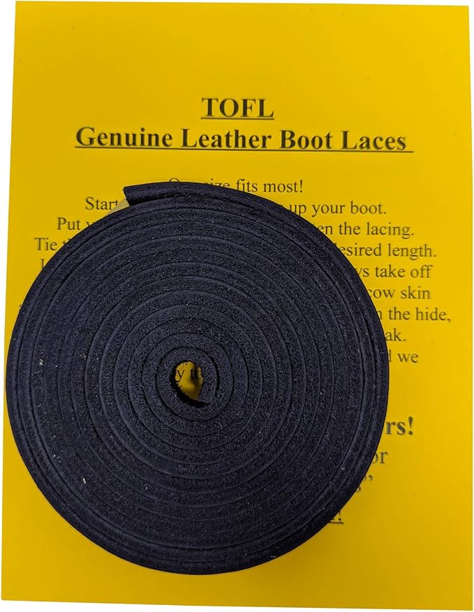 TOFL Genuine Leather Strap, Top Grain Cowhide Craft Strip – Dark Navy | 72" L x 3/8" W x 1/8" Thick | Suede Backing | Leather Craft Supplies | Easy to Cut & Stitch | DIY Projects & Repairs | 7–8 oz