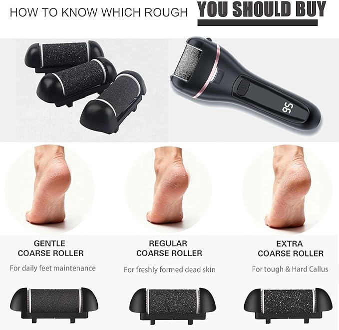 12 Pack Replacement Refill Rollers for Electric Foot File Callus Remover Pedicure Kit Tools Grinding Roller Head for Hard Callus and Tough Dead Skin (12pcs Heavy Coarse)