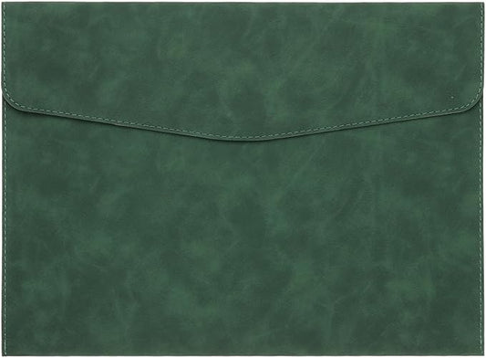 PATIKIL PU Leather A4 File Folder, Document Holder Filing Organizer Portfolio Envelope Folder Case with Snap Closure for Letter Receipt, Green
