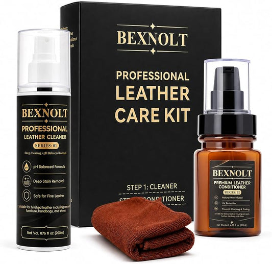 Leather Care Kit, Cleaner and Conditioner with Microfiber Towel