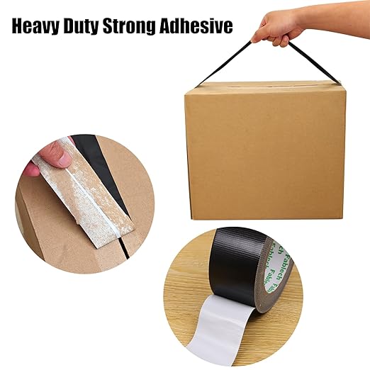 Pack Heavy Duty Duct Tape, 9 Mil Thickness, 2 Inch x 30 Yards, Waterproof Strong Adhesive Duct Tape,Flexible,No Residue, Tear by Hand, Multi-Use for Repairs, DIY, Industrial & Home Use (Black)