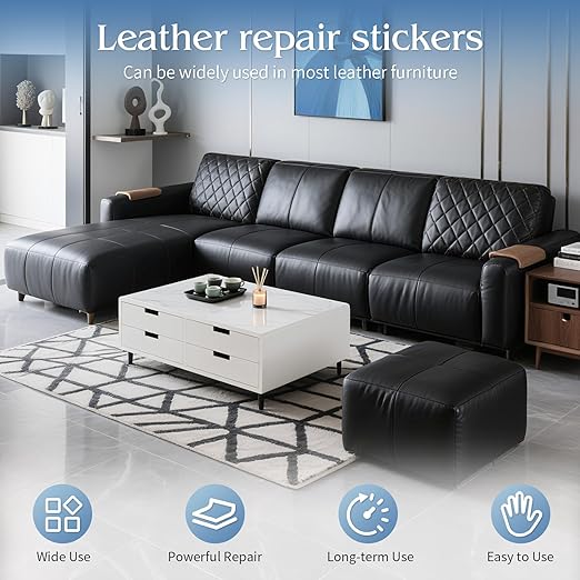 BSZHTECH Leather Repair Tape Self-Adhesive Leather Repair Patch for Couch Furniture Sofas Car Seats Advanced PU Vinyl Leather Repair Kit(Black, 3.9 X 79 inch)