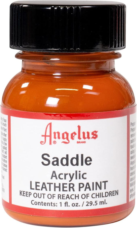 Angelus Acrylic Leather Paint for Shoes, Sneakers, Leather, Canvas, Furniture, and More - 1 fl oz, Saddle