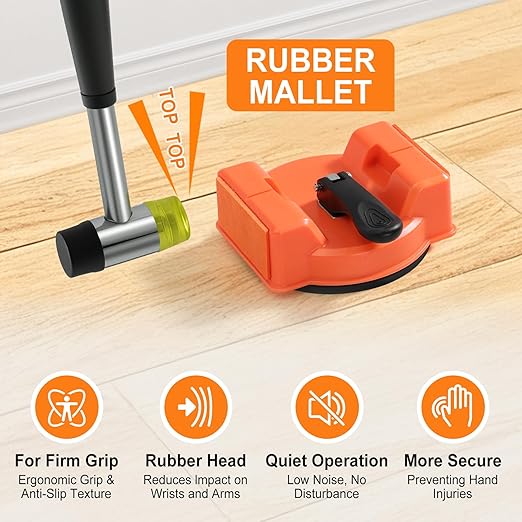 2026 New Heavy Duty Floor Gap Fixer Tool, Laminate Flooring Tools with Enhanced Suction Cup & 5 PCS Sticky Pads for Wood Floor, Laminate, Vinyl Plank, Hardwood