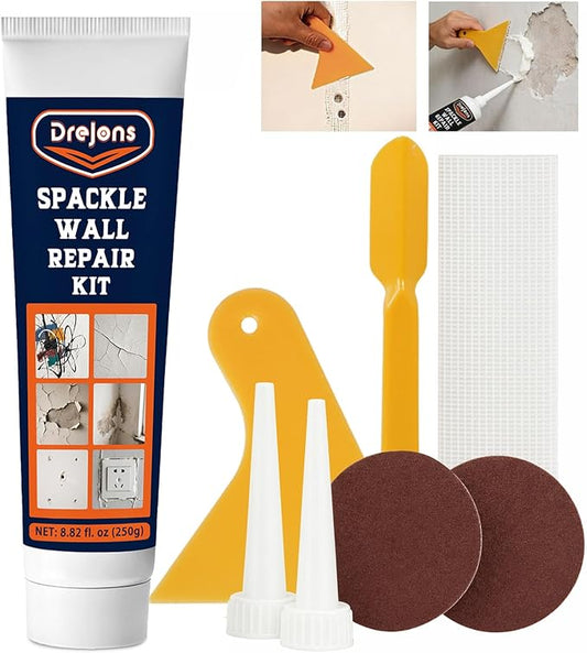 Drywall Repair Kit 250g Wall Repair Paste Spackle Wall Repair Kit Wall Mending Agent for Holes & Cracks Fast Wall Hole Repair