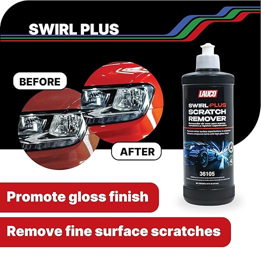LAUCO Paint Correction Compounds Step 1, 2, 3 – 16oz, Swirl Remover 8oz Kits, with a Towel, Silicone-Free, Clear Coat Safe Scratch Remover, Swirl Correction & High Gloss Finishing 36424