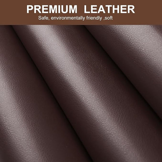 Leather Repair Patch Tape, 17x60 inch Large Self Adhesive Leather Repair,Vinyl Repair Patch Kit for Couches, Car Seats, Chairs, Furniture 17X60 inch, Dark Brown