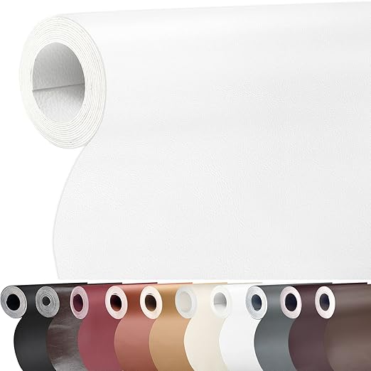 Leather Repair Patch 17X79 inch Large Self-Adhesive Leather Repair Tape, Reupholster Leather Patches for Furniture Couch Chairs Car Seat (White, 17x79 inch)