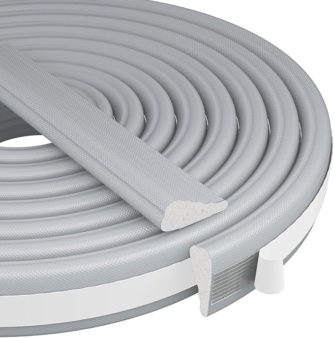 196” Wedge-Shape Foam Window Weather Stripping Door Seal Strip,Soundproofing Frame Insulation Tape for Exterior Front Door,Noise Cancelling Window Inserts,Door Gap Filler Light Blocker,Gray