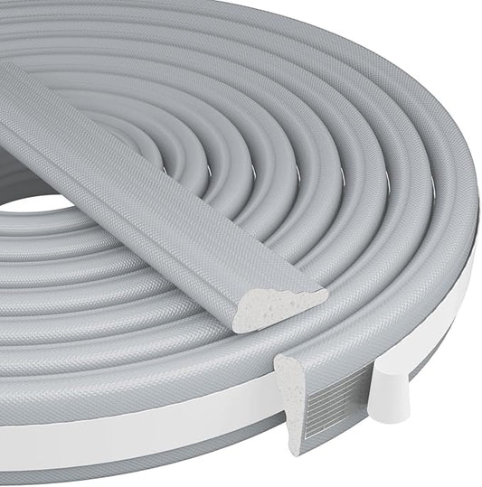 196” Wedge-Shape Foam Window Weather Stripping Door Seal Strip,Soundproofing Frame Insulation Tape for Exterior Front Door,Noise Cancelling Window Inserts,Door Gap Filler Light Blocker,Gray