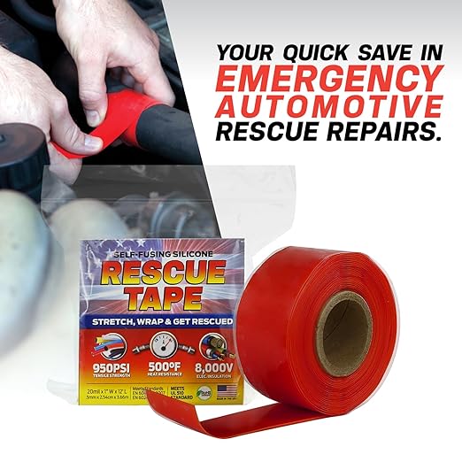 Bond It Rescue Tape, Self-Fusing Silicone for Emergency Plumbing, Pipe & Hose Repair, Electrical Insulation, Waterproof, 950PSI, Made in USA, 1" x 12', Clear