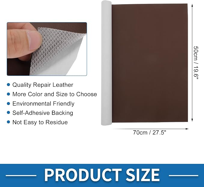Self Adhesive Leather Repair Patch Strong Stickiness 19.6"x27.5" Leather Repair Tape PVC Faux Leather Red Brown 1 Pcs