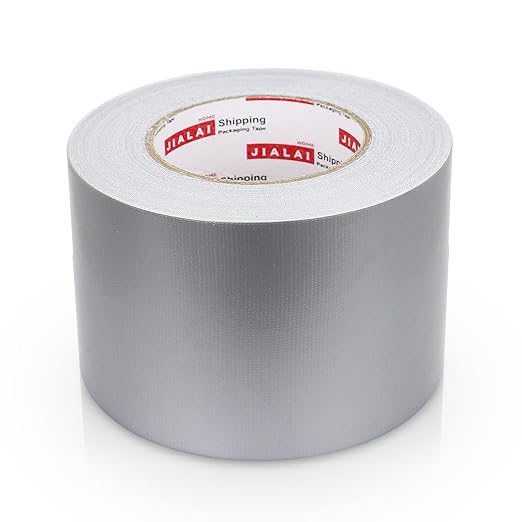 JIALAI HOME 4 Inch Silver Duct Tape, Industrial Grade 4 inches x 55 Yards (164 ft), 9 Mil Heavy-Duty, Waterproof, Strong, Flexible, No Residue, for Crafts & Home Improvement