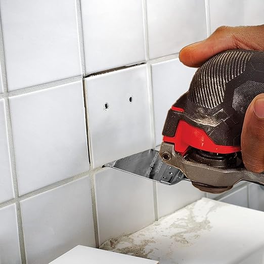 10Pcs Diamond Oscillating Blades, Flush Cut Grout Oscillating Multi Tool Blades for Grout Removal, Cleaning Mortar and Soft Tile Cut
