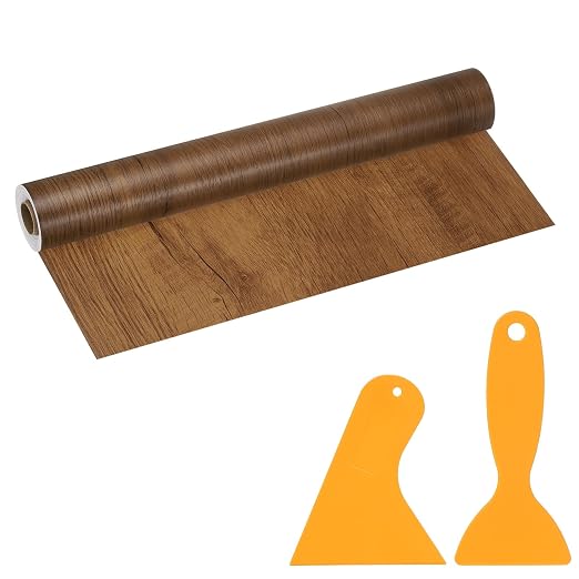 PATIKIL Wood Grain Repair Tape, 16" x 33' Self Adhesive Realistic Wood Tape with Scraper Durable Repair Patch for Furniture Floor Window Door Table DIY Home Decor, Natural Wood Grain