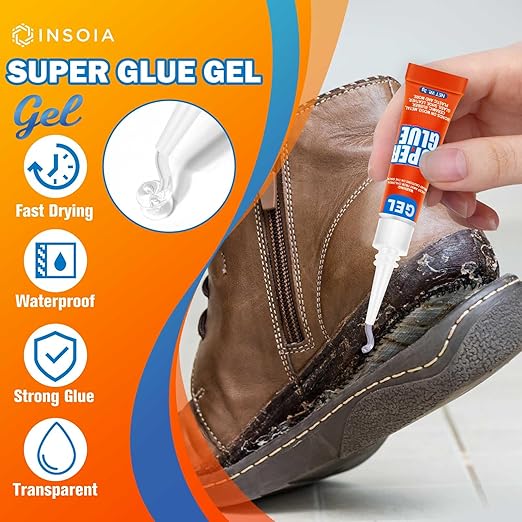 Super Glue Gel Clear Non-Drip, 12 X 3g All Purpose Strong Adhesive Ca Glue Quick Dry Instant Glue for Plastic, Metal, Ceramic, Shoe, Wood, Leather, Model, Aquarium, Rhinestone, Jewelry and DIY Crafts