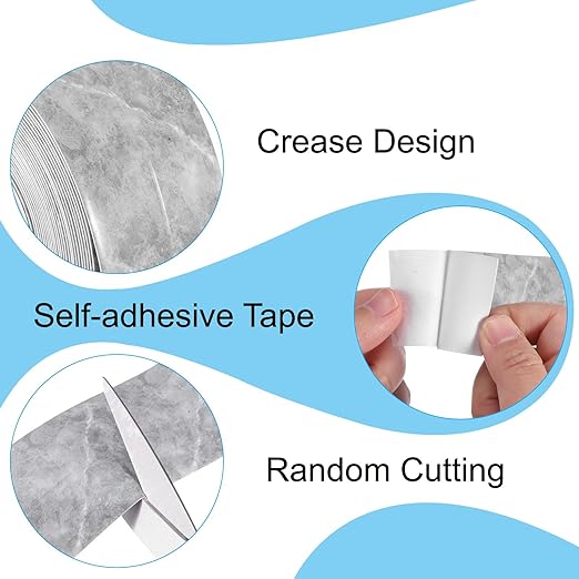 PATIKIL Caulk Tape 1.5" x 5 Ft, Self Adhesive Sealing Tape Waterproof Toilet Tub Caulk Sealant Strip Sealing Trim for Kitchen Bathroom Toilet Bathtub Sink Countertop, Dark Grey